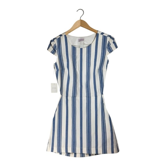Kitchen Brand Striped Denim Mini Dress NWT - Picture 1 of 10